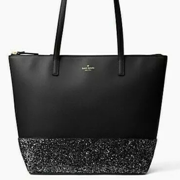 kate spade Handbags - Kate spade penny Greta glitter Black Tote Glitter